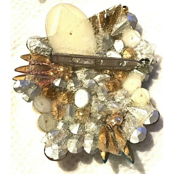 RARE Vintage Jewelry Set Bracelet Earrings Pin Fruit Salad Crystals 4T - Picture 9 of 9